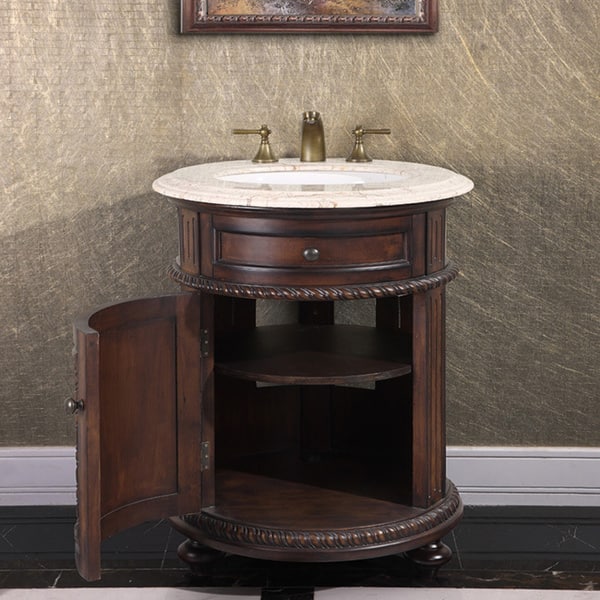 Shop Natural Stone Top 24 Inch Single Sink Vintage Style Round