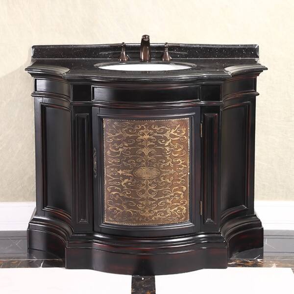 Natural Stone Top 43inch Single Sink Vintage Style Bathroom Vanity