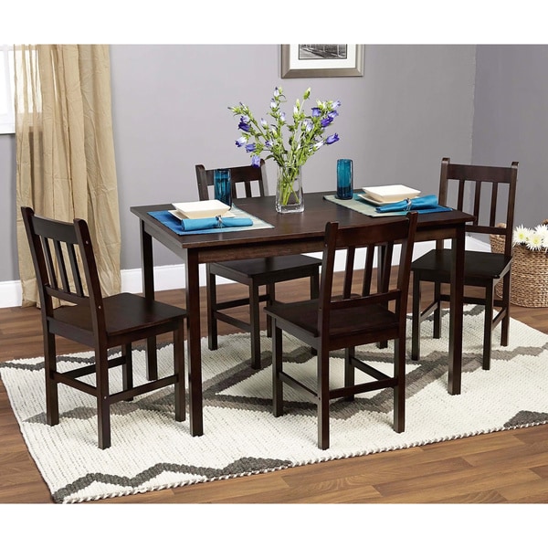 Espresso Bamboo Eco friendly 5 piece Dining Set Dining Sets