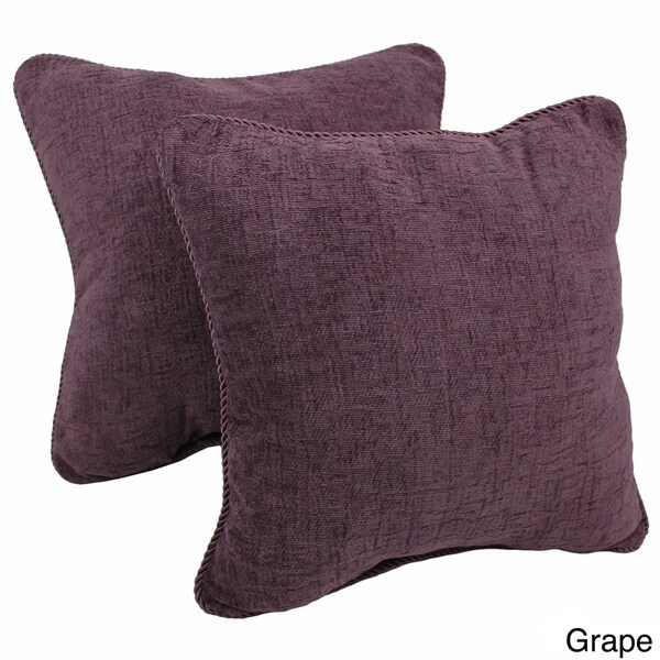 Blazing Needles 18-inch Chenille Corded Throw Pillow (Set of 2)