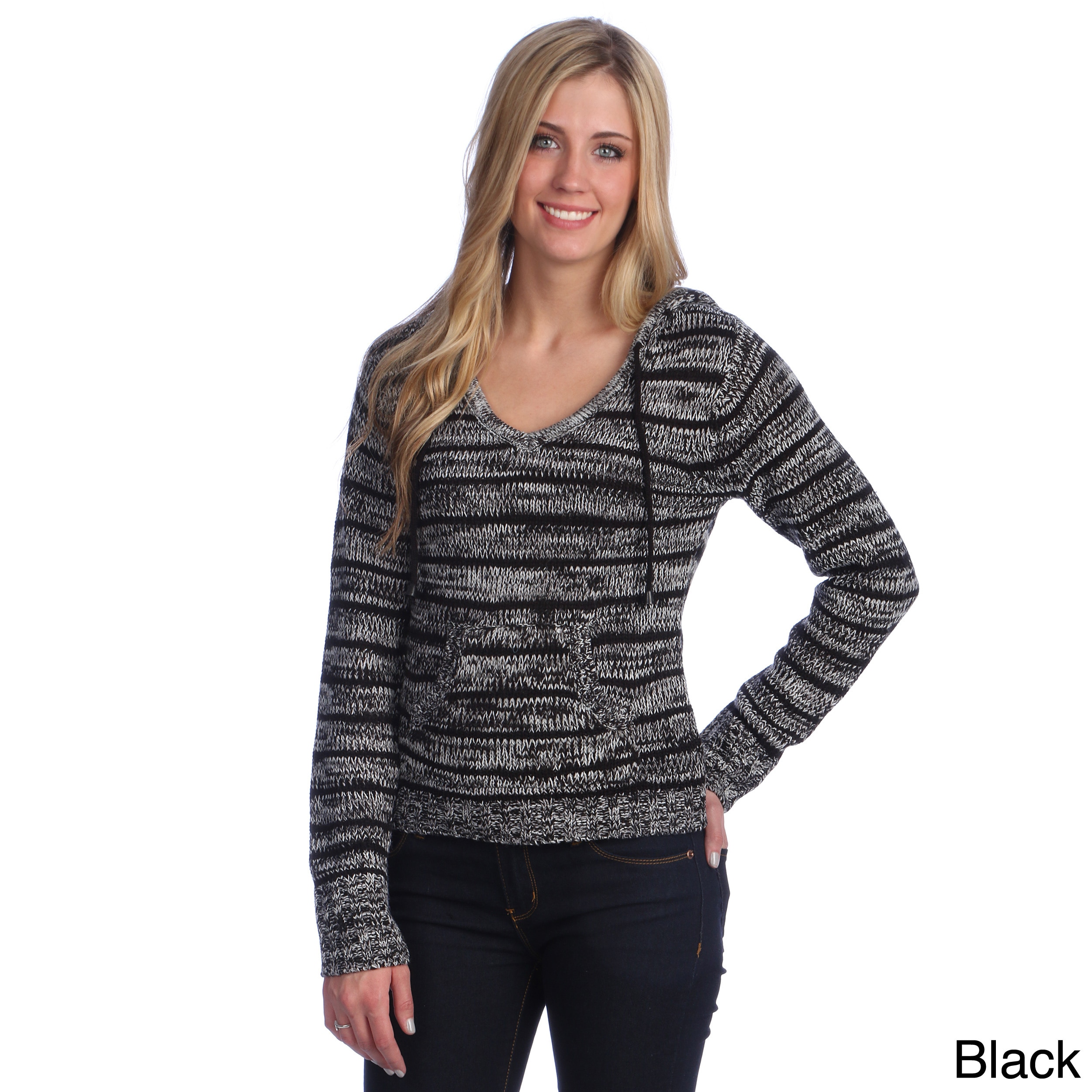 Womens Striped Woven Hoodie