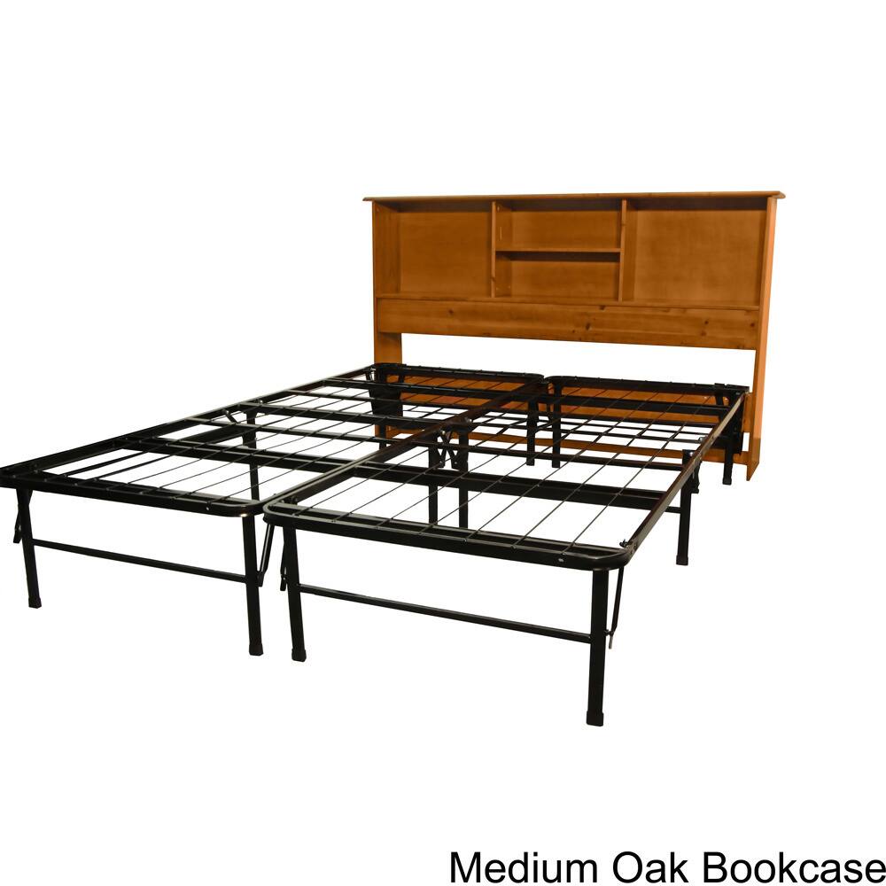 Durabed King Bed Frame with All Wood Bookcase Headboard