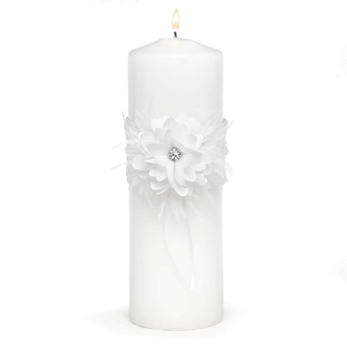 Layers Of Lace White Unity Candle