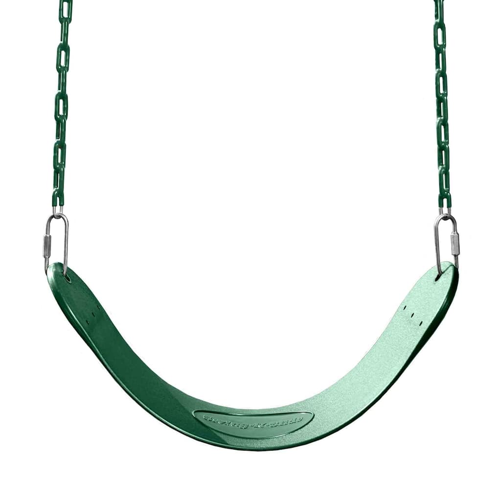 Swing-N-Slide Green Swing Seat with Green Coated Chains - 27" L x 5.5" W x 60" H