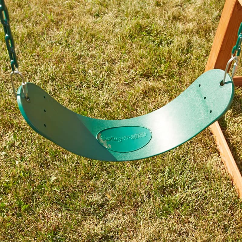 Swing-N-Slide Green Swing Seat with Green Coated Chains - 27" L x 5.5" W x 60" H