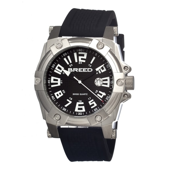 Breed Men's 'Bolt' Black Silicone Analog Watch Breed Men's More Brands Watches