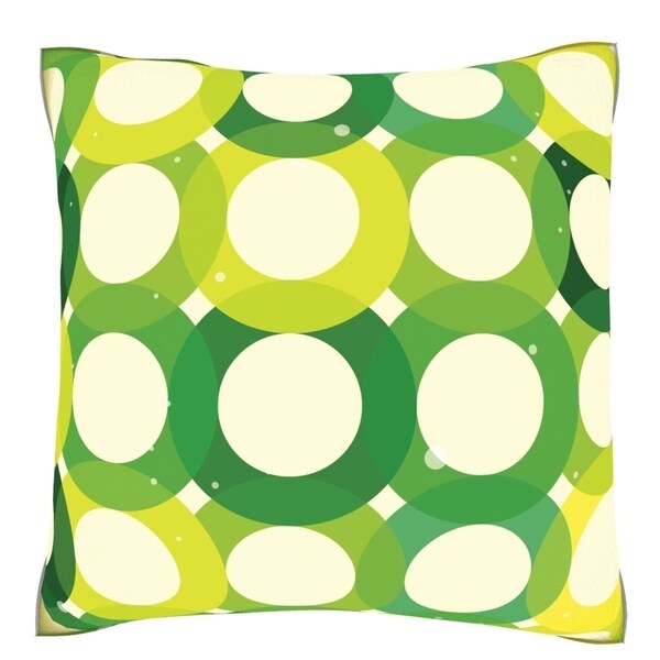 Circular Green Seamless Tile Pattern 18inch Polyester Velour Throw