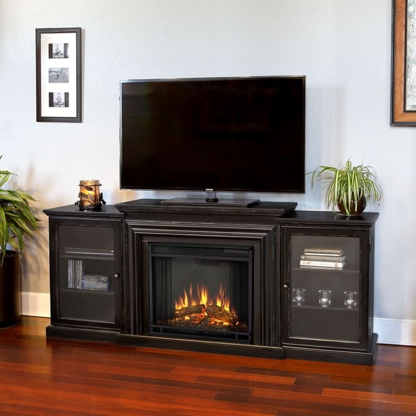 Real Flame Ashley Dark Walnut Gel Fireplace Entertainment Center