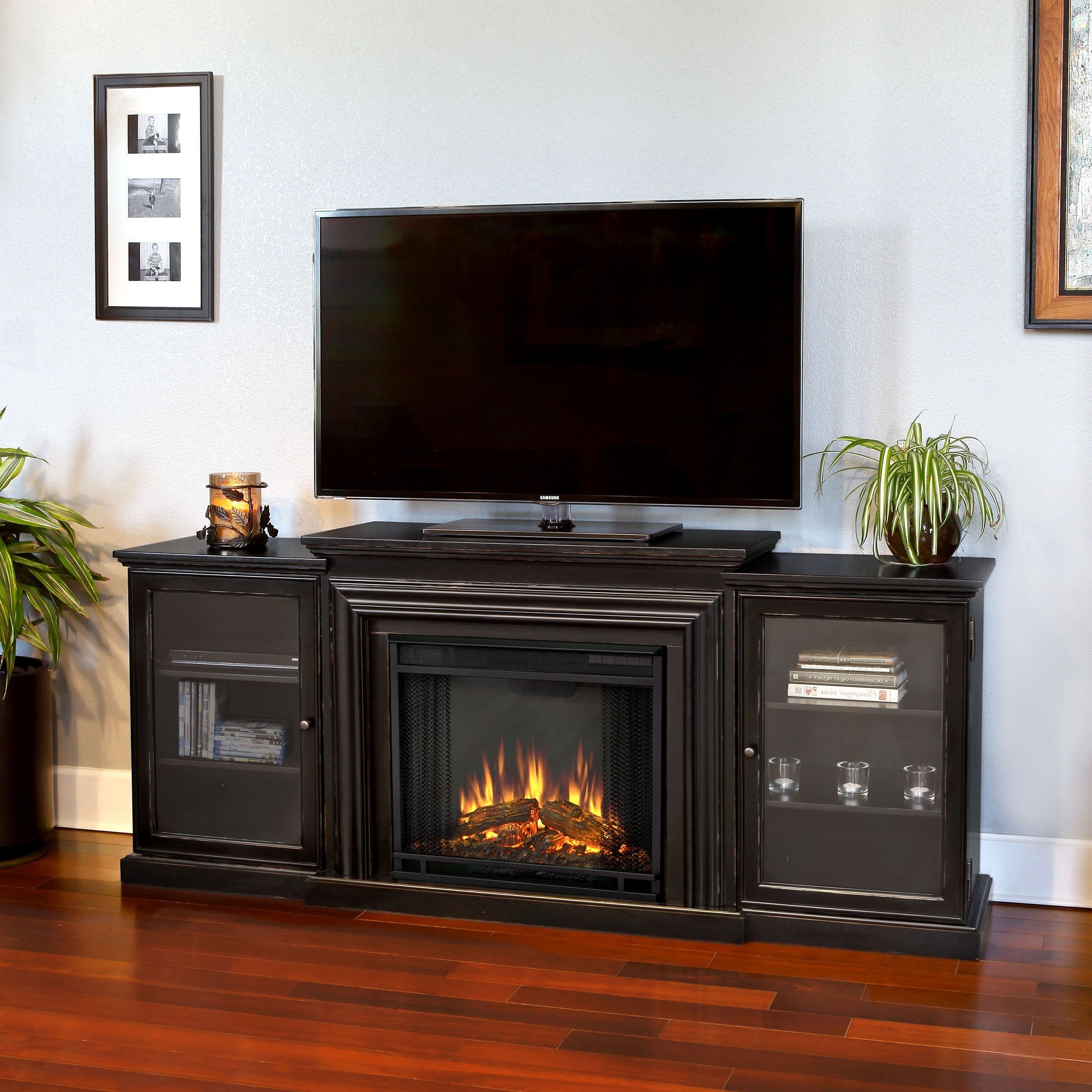 Shop Frederick Electric Media Fireplace In Blackwash 72l X 15 5w