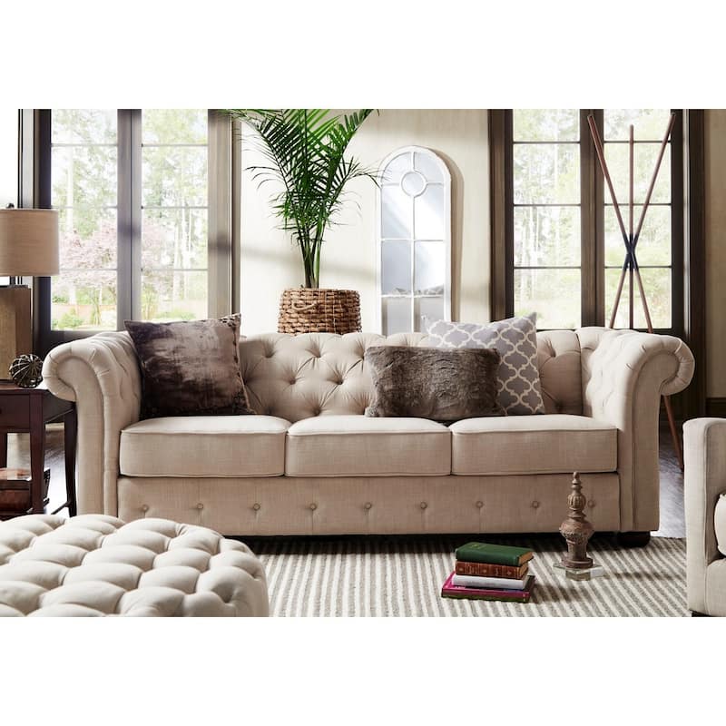 Knightsbridge Beige Chesterfield Sofa and Seating by iNSPIRE Q Artisan