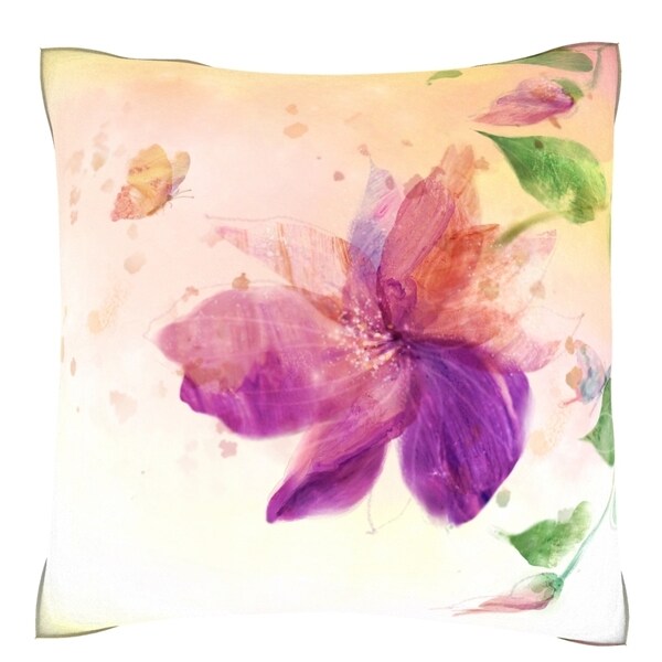 Shop Purple Flower Lily Pillow 18inch Velour Throw Pillow Free