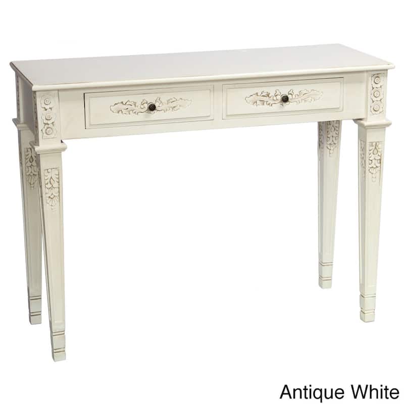 Windsor Carved Console Table - Antique White