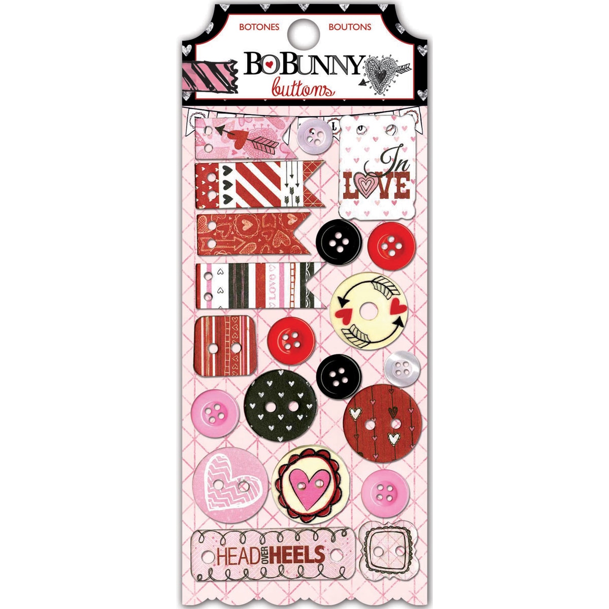 Head Over Heels Buttons 21/pkg