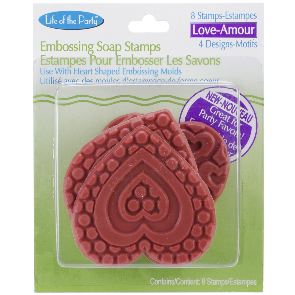 Soap Embossing Stamp Assortment 8/pkg heart love