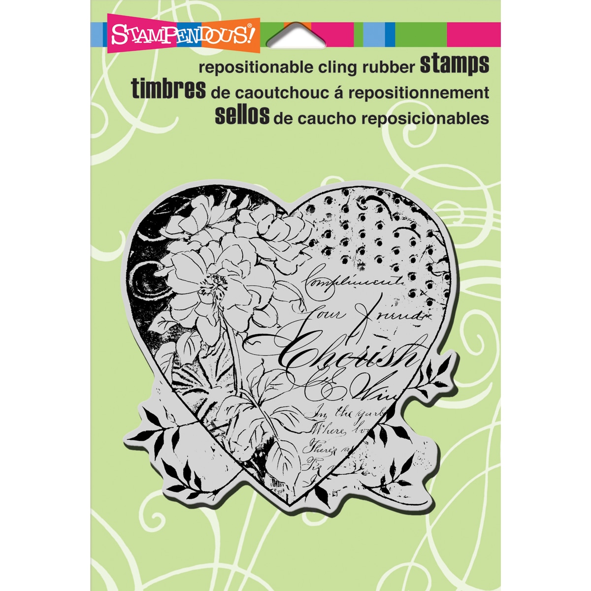 Stampendous Cling Rubber Stamp cherish Heart