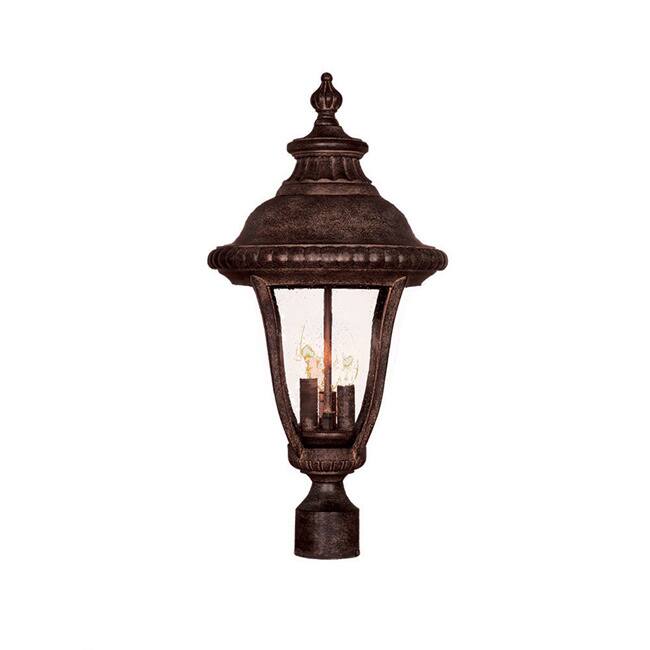 Windsor 3-light Black Coral Outdoor Post Mount