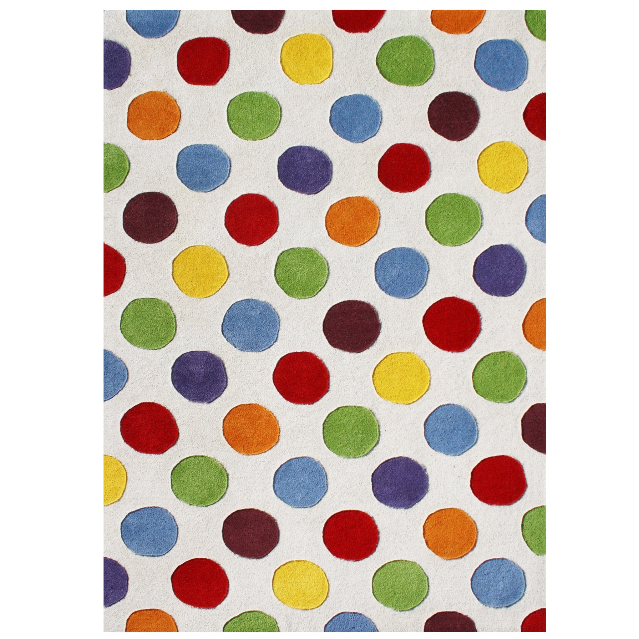 Handmade Alliyah Multicolor Circles New Zealand Blend Wool Rug (8 X 10)