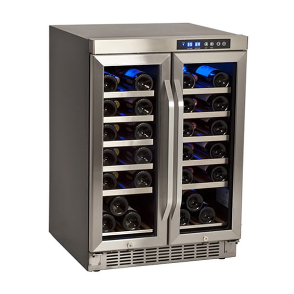 EdgeStar 36 bottle Built in Dual zone French Door Wine Cooler