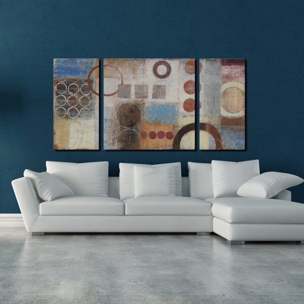 Studio 212 'Reflections' 30x60inch Textured Canvas Triptych Art Print