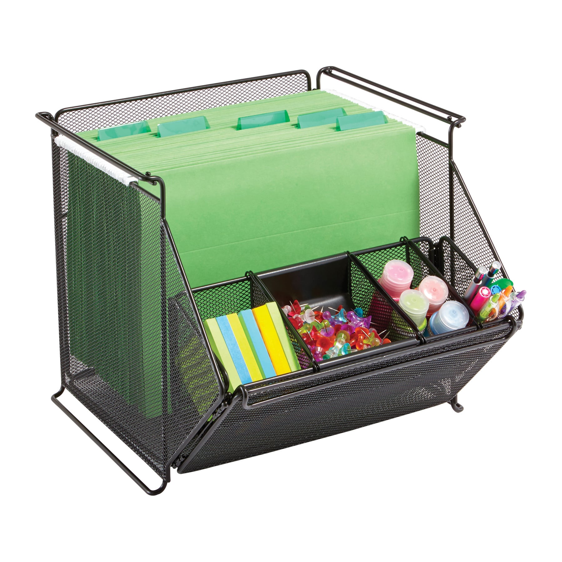 Onyx Stackable Mesh Storage Bin (BlackDimensions 11.75 inches high x 14 inches wide x 15.5 inches deepModel 2164BL )