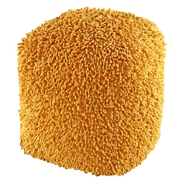 Yellow Shagadelic 19-inch Chenille Pouf