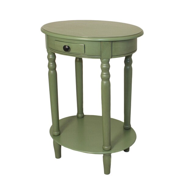 Shop Handfinished Wood Oval End Table Free Shipping Today 8769615