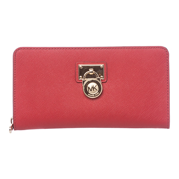 MICHAEL Michael Kors 'Hamilton' Large Red Saffiano Leather Zip around Wallet MICHAEL Michael Kors Designer Wallets