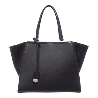 Fendi '3Jours' Navy Leather Shopping Tote