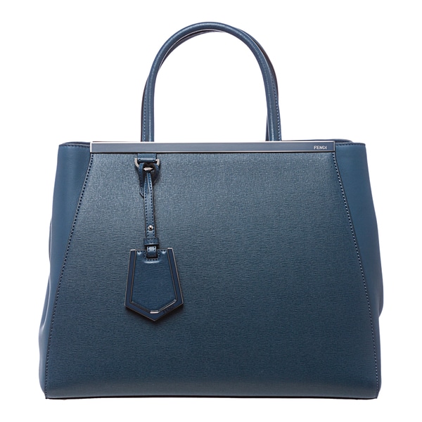 Fendi '2Jours' Medium Blue Leather Shopper Bag - Free Shipping Today ...