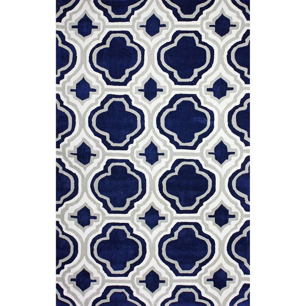 nuLOOM Handtufted Modern Moroccan Trellis Blue Rug (5' x 8') 5' x 8