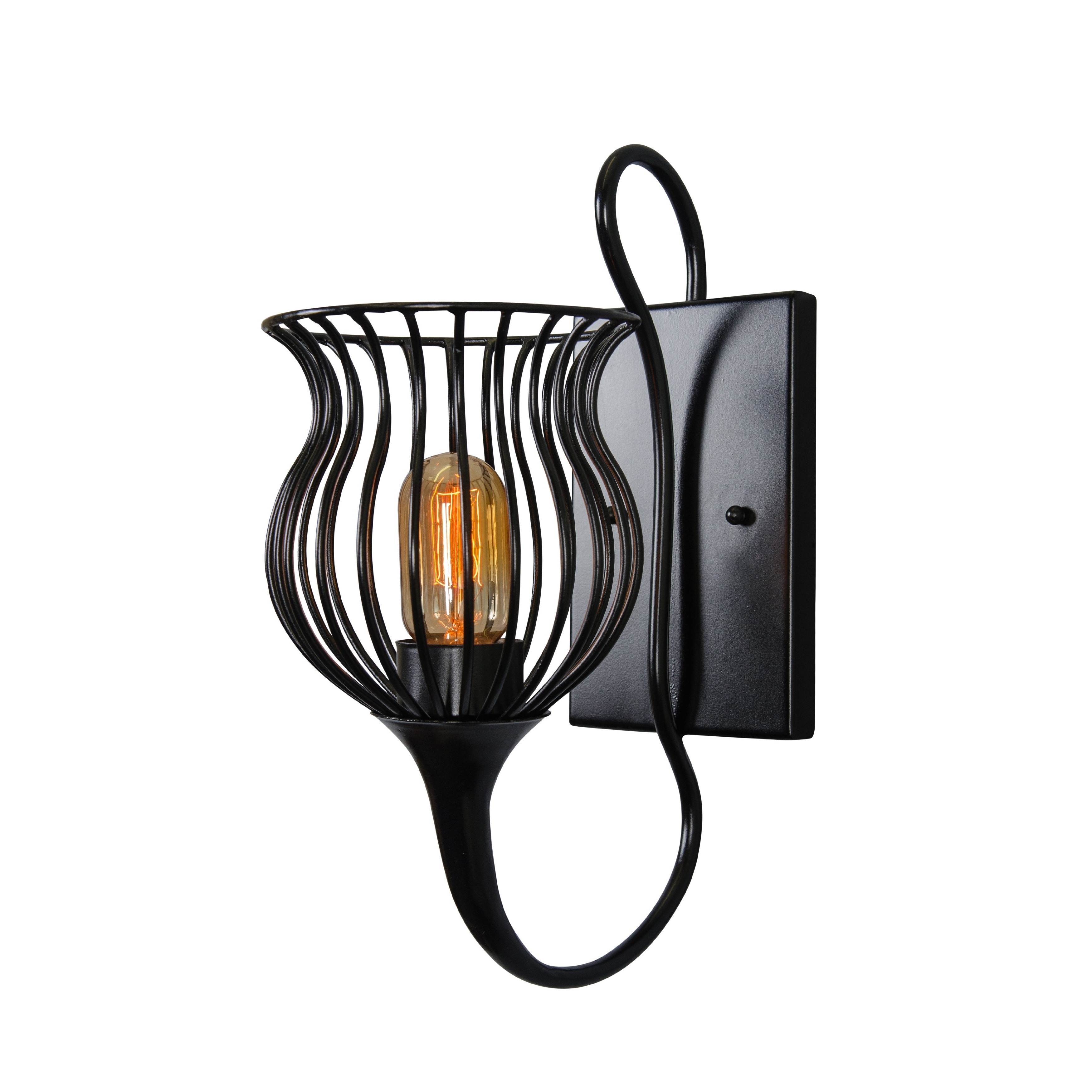 Varaluz Encaged 1 light Black Sconce