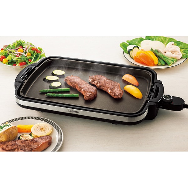 ZOJIRUSHI Electric Grill Indoor Non-Stick Titanium//Ceramic w// Cool-Touch Handles