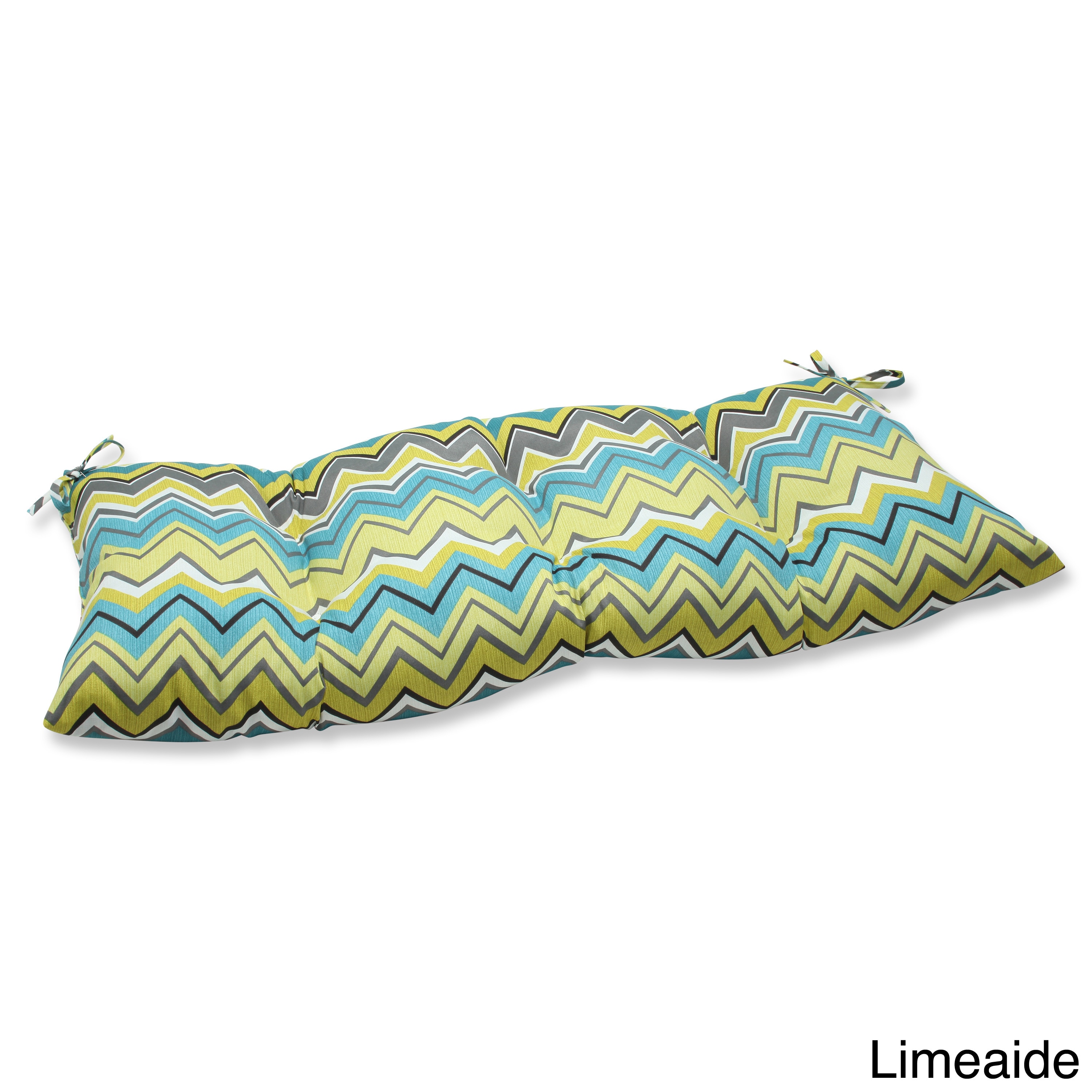 Pillow Perfect Zig Zag Wrought Iron Outdoor Loveseat Cushion