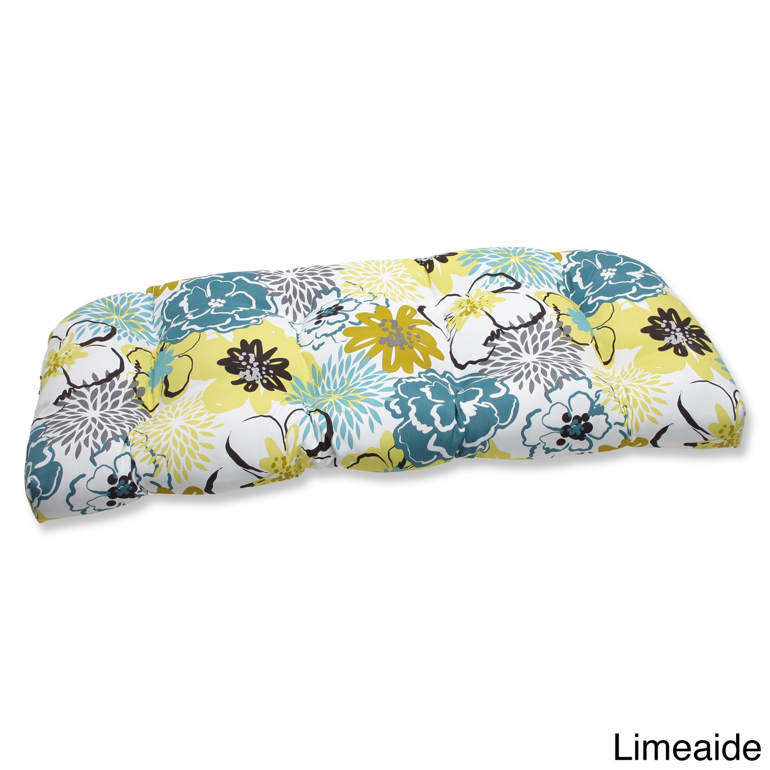 Pillow Perfect Floral Fantasy Wicker Loveseat Outdoor Cushion