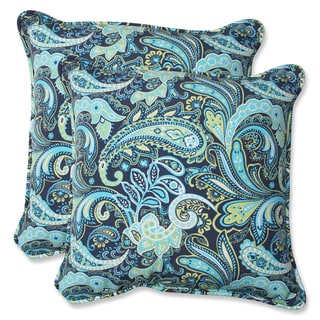 Pillow Perfect Pretty Paisley 18.5-in Navy Pillow