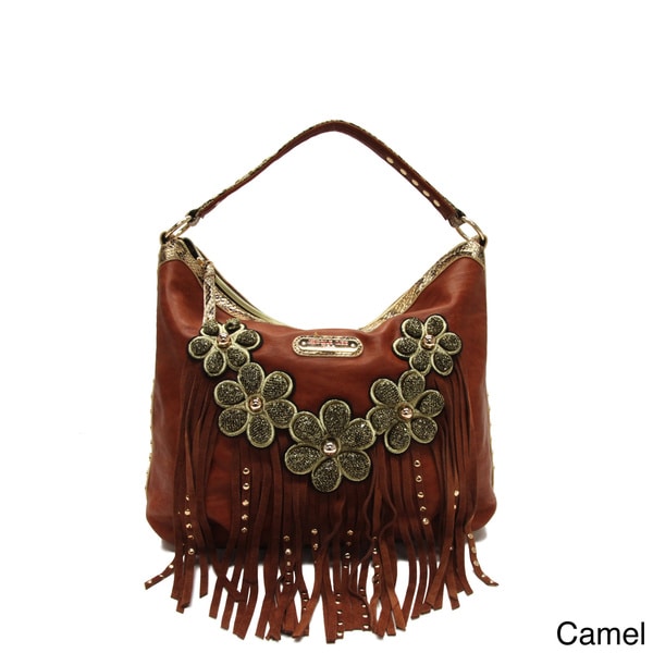 Nicole Lee Sutton Flowers And Fringe Hobo Bag Free Shipping Nicole Lee X27 Sutton Flowers And Fringe
