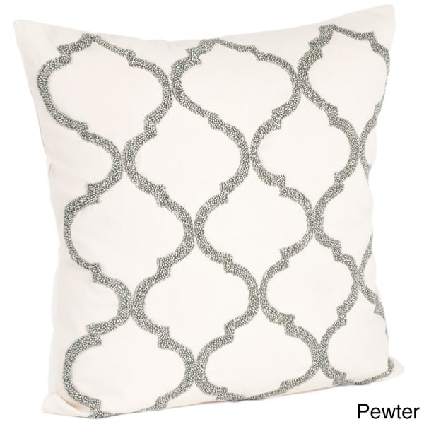 Moroccan Design Beaded Down Filled Throw Pillow