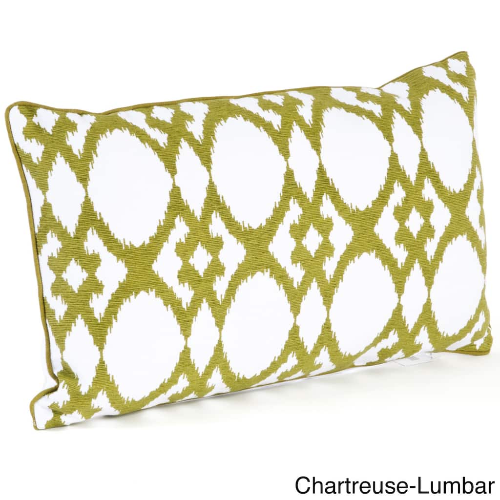 Ikat Design Ribbed Down Filled Throw Pillow