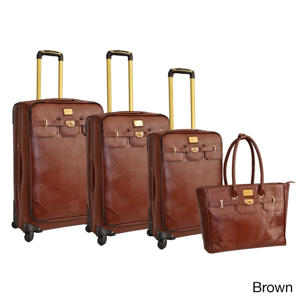 Shop Adrienne Vittadini 4-piece Fashion Spinner Luggage Set - Free ...