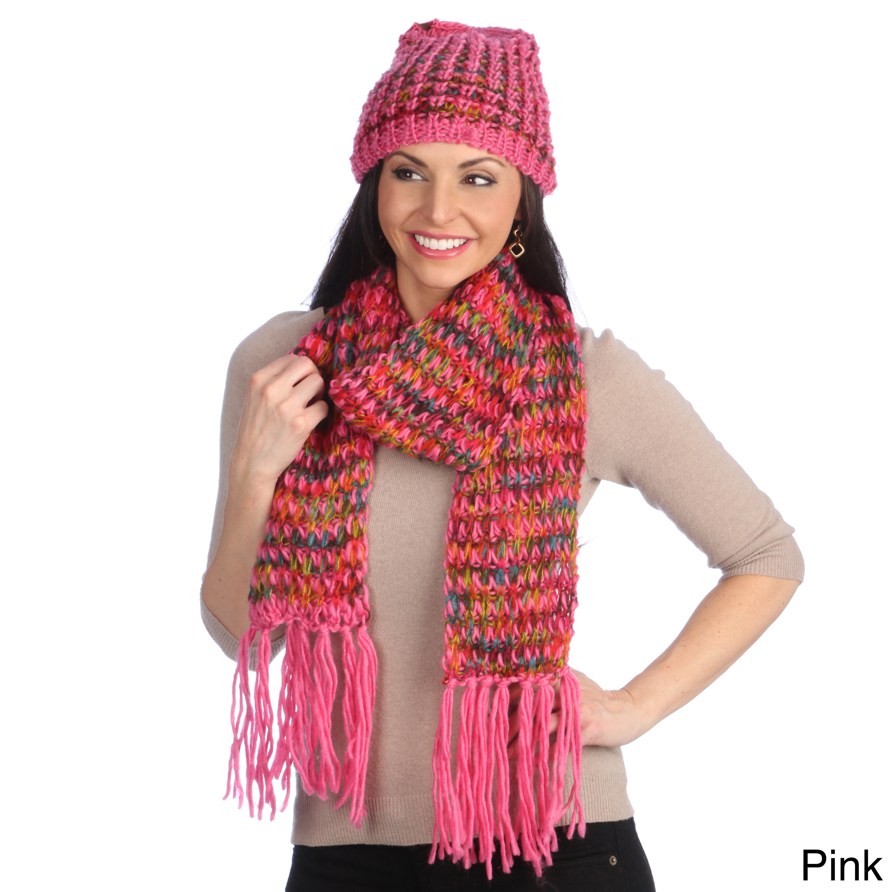 J. Furmani Knit Winter Scarf And Hat Set