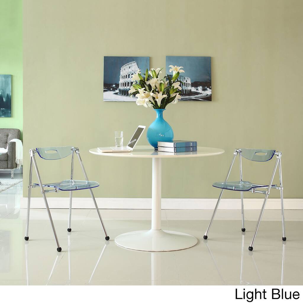 Chrome/ Acrylic Telescoping Chairs (Set of 2)