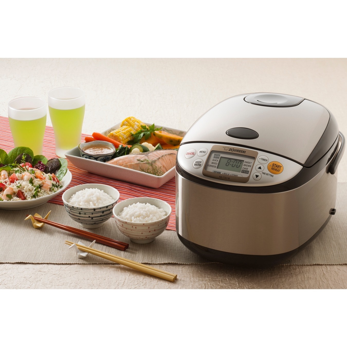 Rice Cooker with Clad Stainless Steel Inner Pot (10 cups) - Electric Rice  Cooker for White/Brown Rice, Grain, Auto Warmer - Bed Bath & Beyond -  39589228