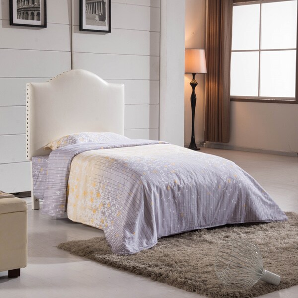 Shop Faux Leather with Nailhead Trim Twinsize Headboard (Classic Creamy White) Free Shipping