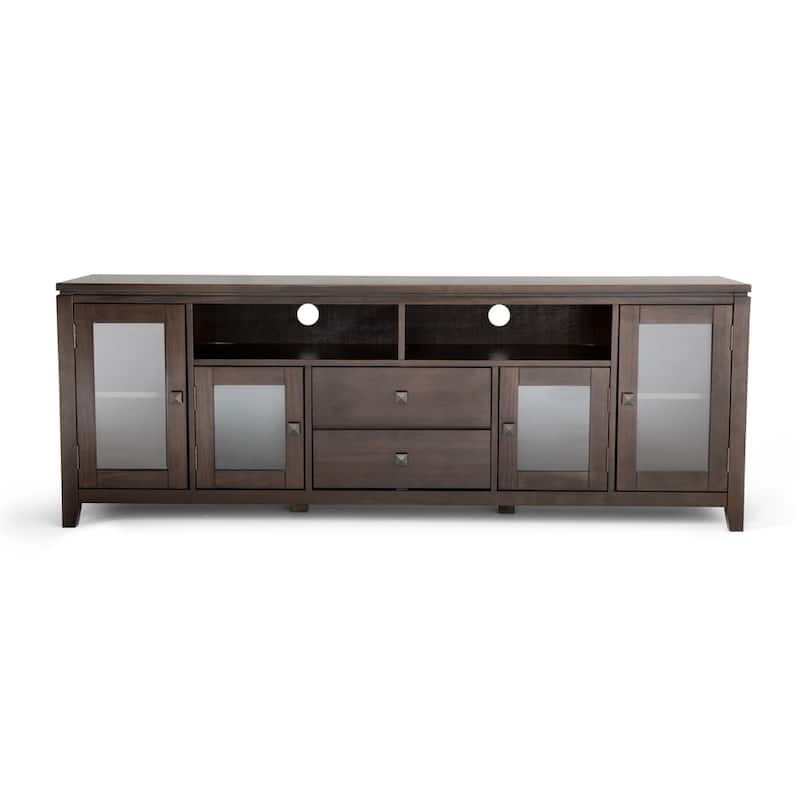 WYNDENHALL Essex SOLID WOOD 72 inch Wide Contemporary TV Media Stand For TVs up to 80 inches