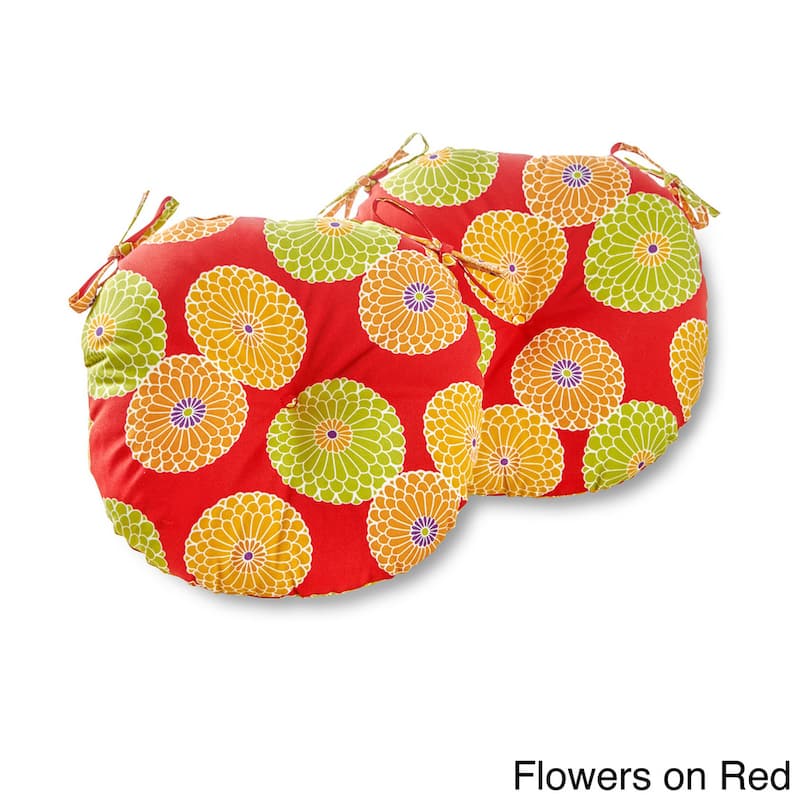 Round 15-inch Outdoor Bistro Chair Cushions (Set of 2)