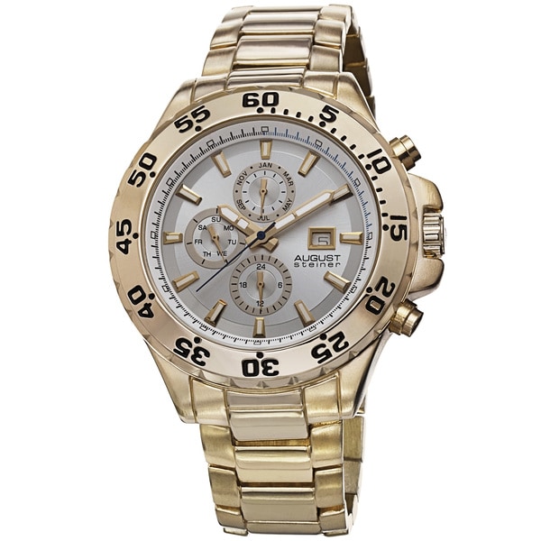 August Steiner Mens Swiss Quartz Multifunction Bracelet Watch