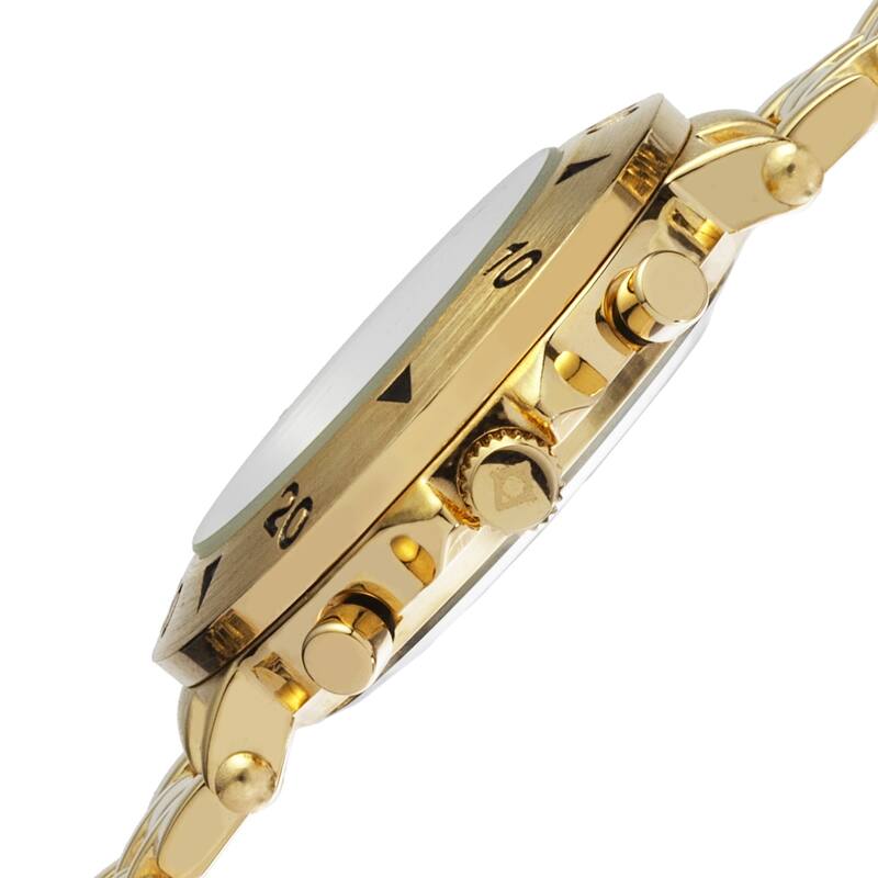 Akribos XXIV Women's Swiss Quartz Diamond Multifunction Gold-Tone Bracelet Watch