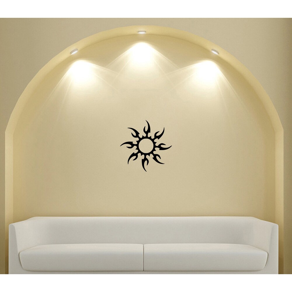 Sun Curls Vinyl Wall Decal (Glossy blackDimensions 25 inches wide x 35 inches long )