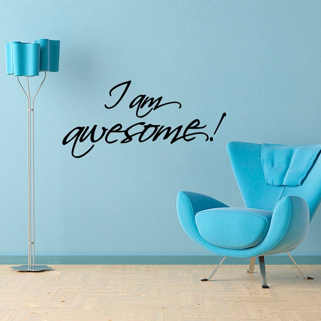 I Am Awesome Vinyl Wall Decal (Glossy blackDimensions 25 inches wide x 35 inches long )