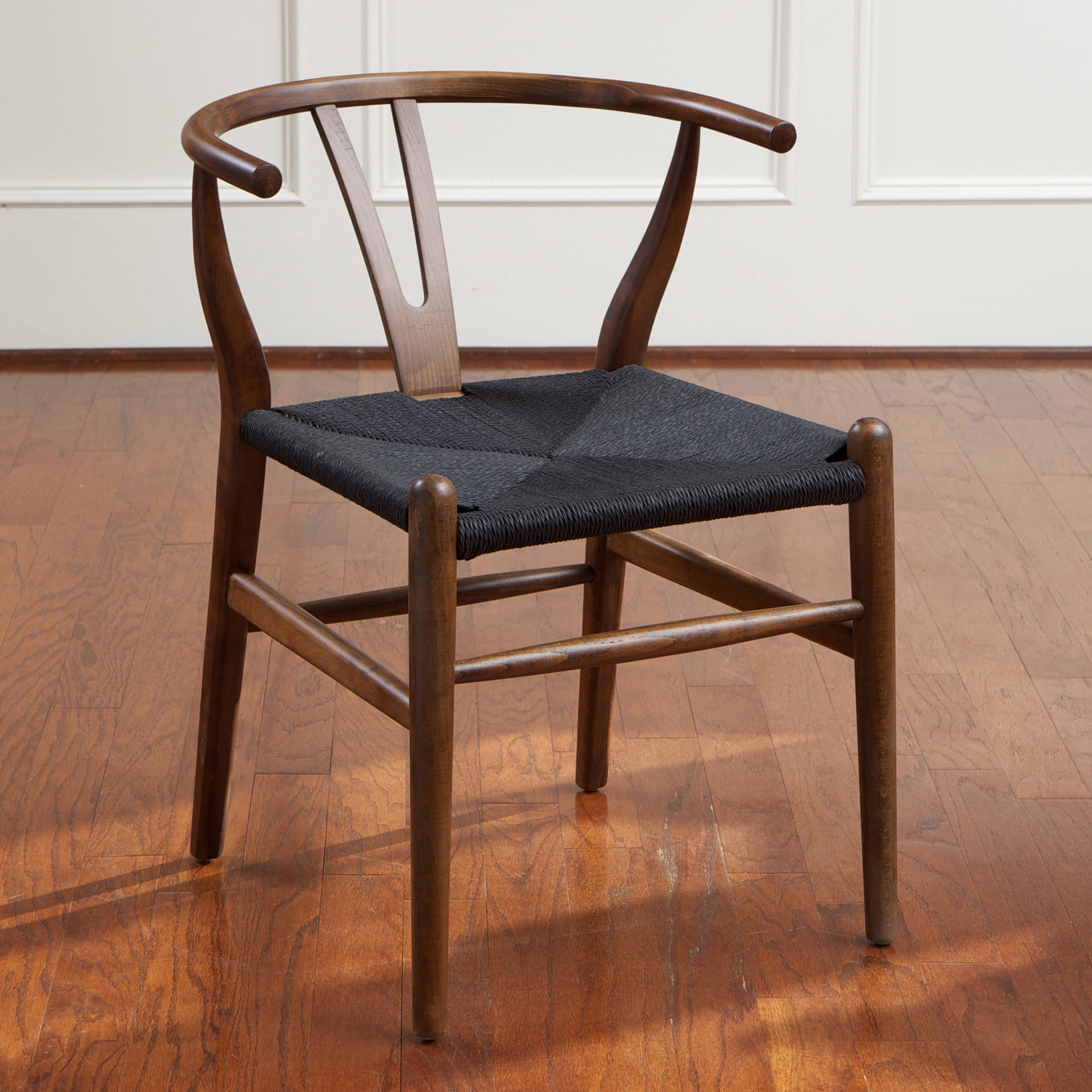 Christopher Knight Home Felix Wood Black Accent Chair (Black seat, walnut brown frameAssembly required NoDimensions 28.75 inches high x 21.50 inches wide x 23.50 inches deepSeat dimensions 17.75 inches high x 20 inches wide x 17.25 inches deepWeight ca